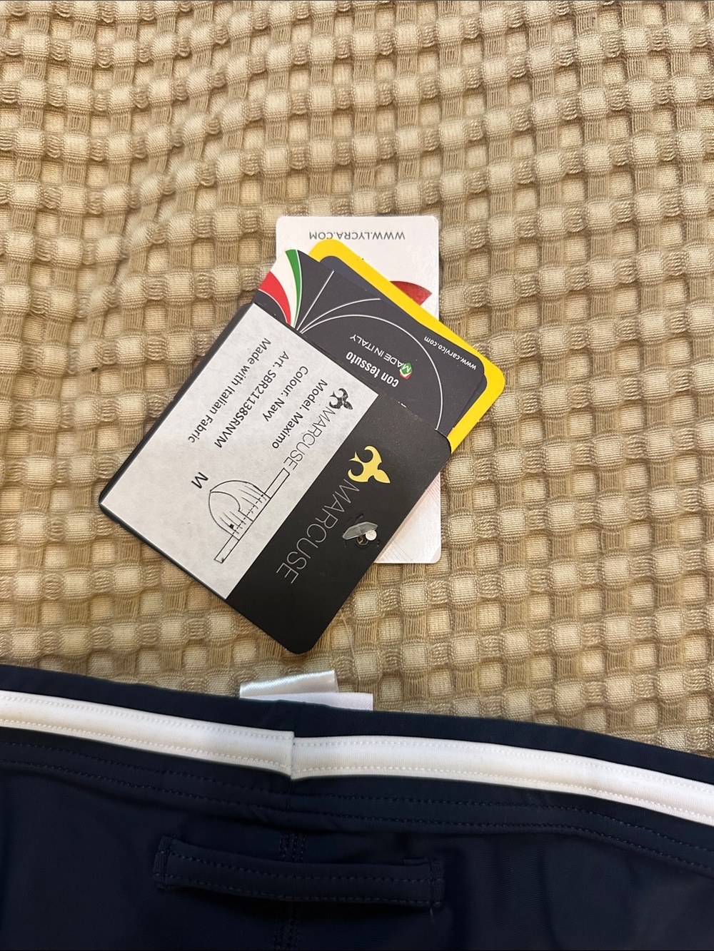 NWT Marcuse Maximo Navy Swim Brief with White Trim - Picture 2 of 3